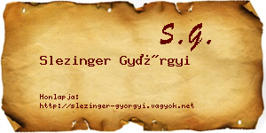 Slezinger Györgyi névjegykártya